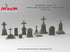 1/35 Scale 3D printed Grave Stones (10 pcs) / Cemetery Big Set (MAIM35409)