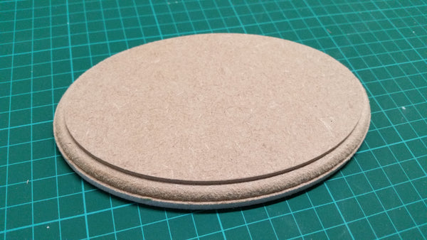MDF Wooden display base Oval 130mm x 57mm display area