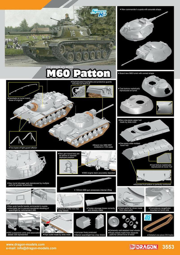 Dragon 1/35 scale M60 PATTON (SMART KIT)
