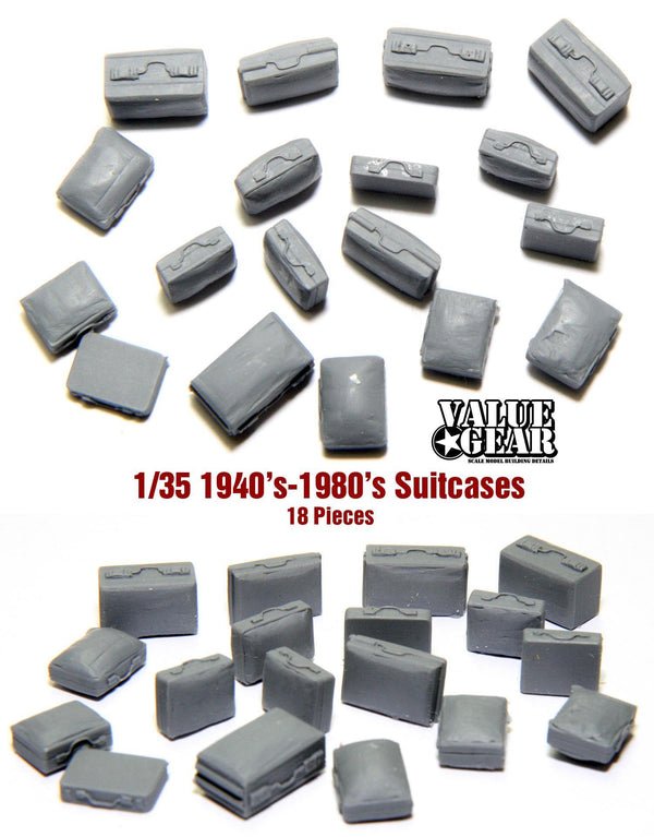 1/35 Scale resin kit 1940-1980 Suitcases 18 Pieces