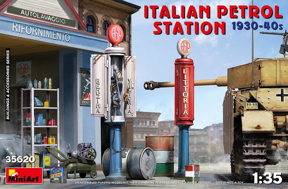 Miniart 1/35 scale ITALIAN PETROL STATION 1930-40s