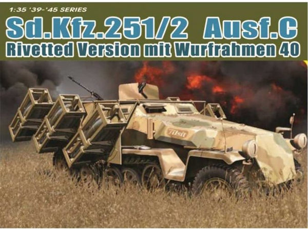 Dragon 1/35 WW2 German SD.KFZ 251/1 AUSF C RIVETTED VERSION WITH WURFRAHMEN 40