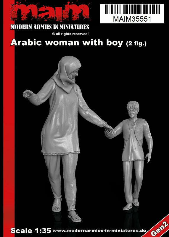 1/35 scale 3D printed model kit - Arabic Woman + Boy / 1:35