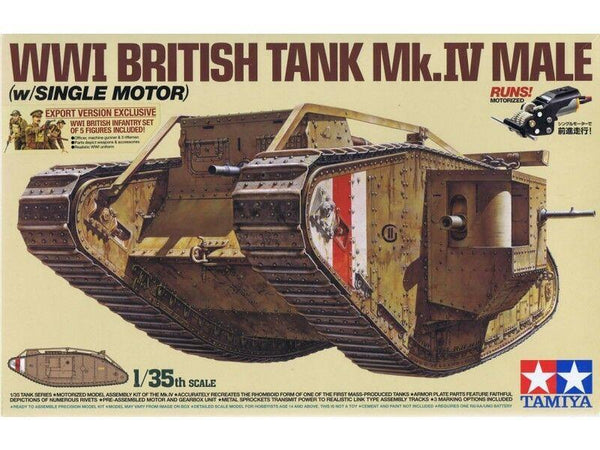 Tamiya 1/35 scale 1/35 WWI British Mk IV Tank Male with motor