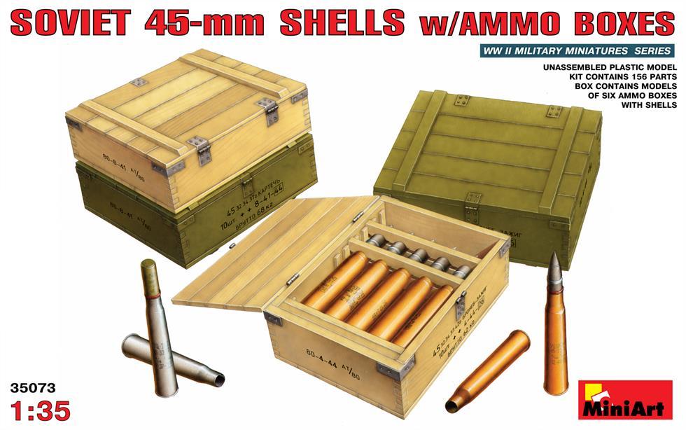 Miniart 1:35 Soviet 45mm Shells w/ Ammo Boxes