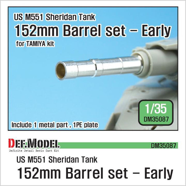 1/35 scale US M551 Sheridan 152mm Barrel set- Early (for 1/35 Tamiya kit)