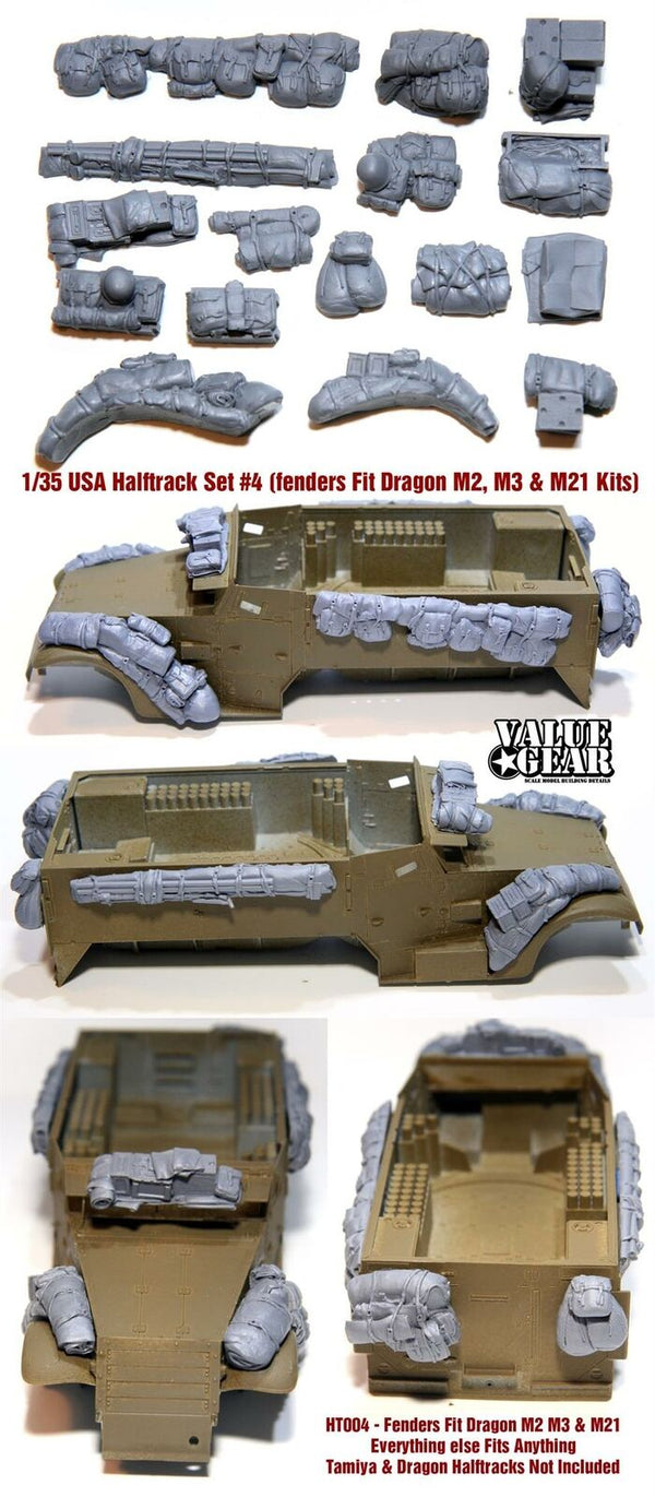 1/35 scale resin model USA Halftrack stowage Set #4 (For Dragon M2 M3 + M21