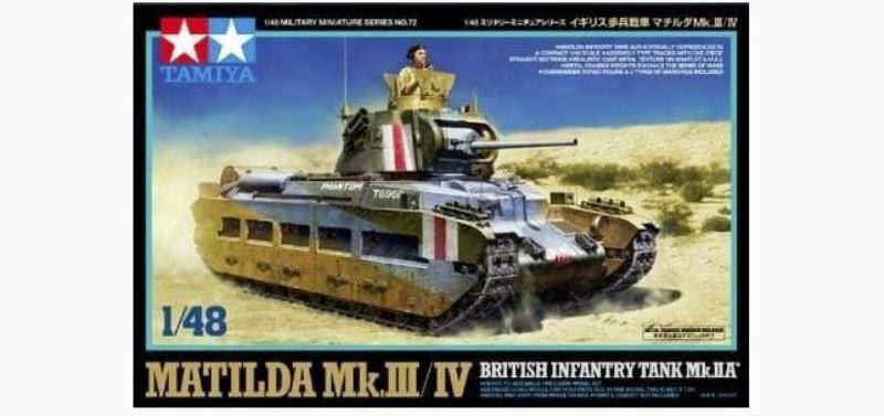 Tamiya 1/48 scale WW2 British Matilda MKIII/IV British Infantry Tank model kit
