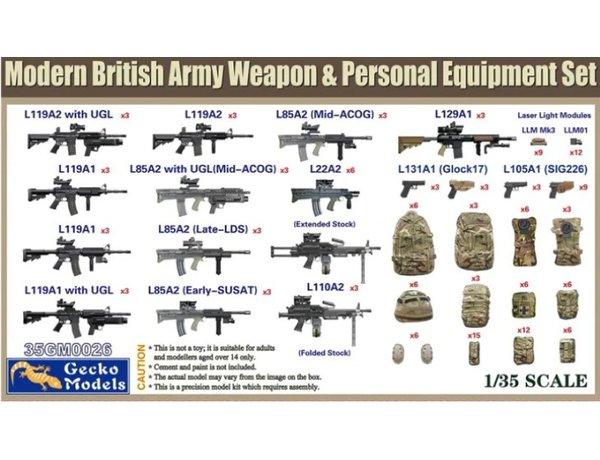 Modern British Army Weapon + Personal Equipment 1/35 scale GECKO model kit