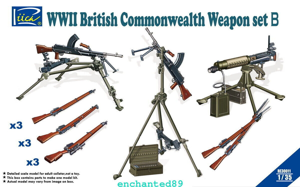 RIICH 1/35 WW2 British Commonwealth Weapon Set B