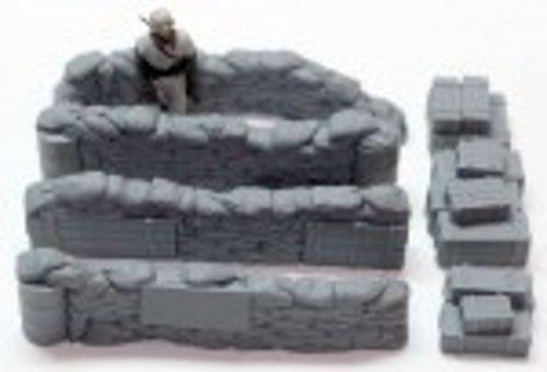 Configurable Sandbags Checkpoint Crates 1/35 Scale resin model kit