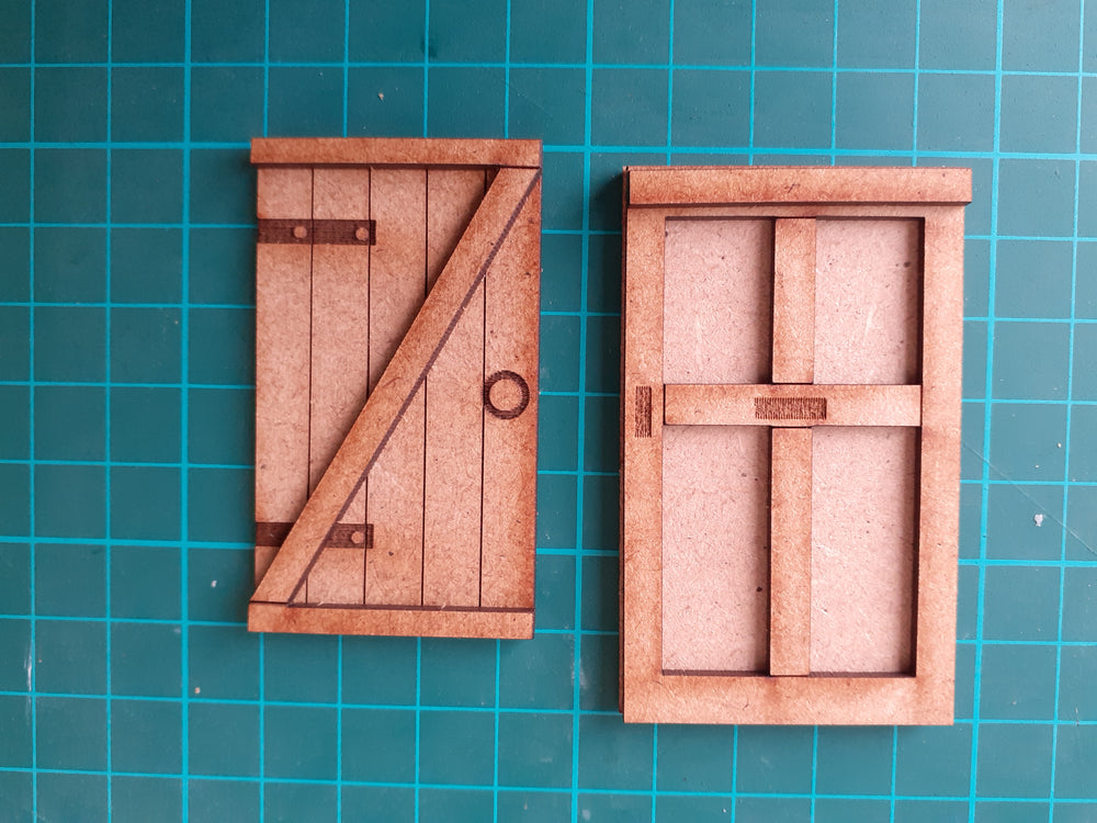 FoG Models 1/35 Scale Assorted Doors (4 Pack) laser cut wood kit
