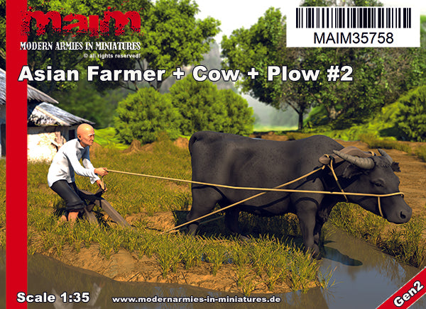 MaiM 1/35 Vietnamese Farmer + Cow + Plow #2