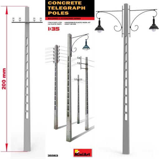 1/35 Miniart Concrete Telegraph Poles