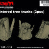 Splintered Tree Trunks (3pcs) / 1/35 Scale 3D Printed model