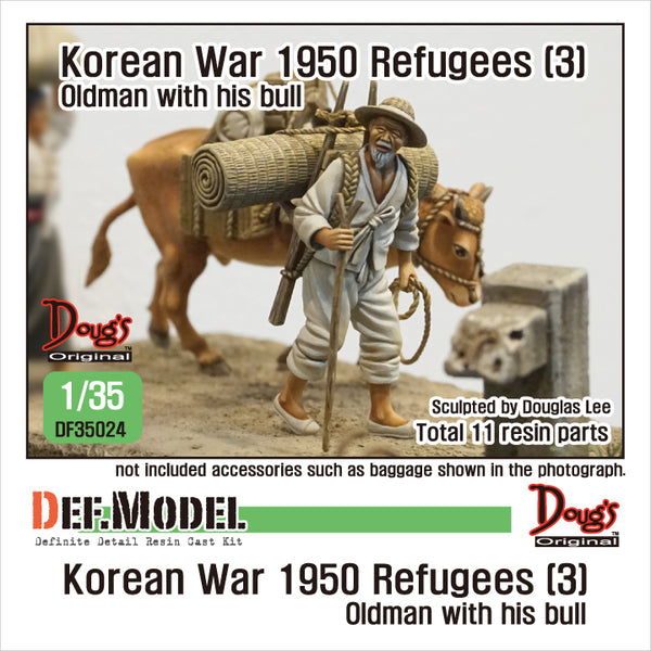 DEF models 1/35 scale Korean war Refuses (3)- Old man with bull