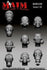 Post Apocalyptic Gas Mask Head Set (10 pcs) 1/35 Scale resin model kit