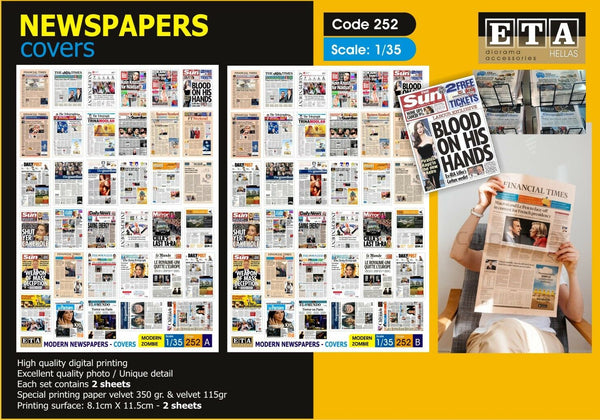 1/35 Scale Newspapers - covers / pages