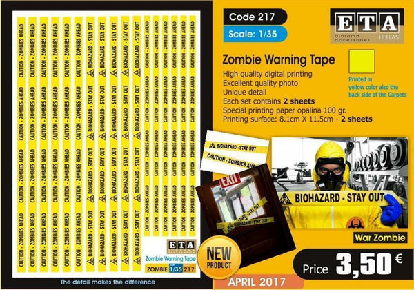 Zombie Warning Tape - 1/35 scale