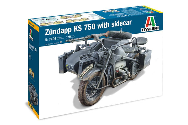 Italeri 1/9 scale WW2 German Zundapp KS750 w/sidecar