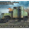 1/72 Scale model kit British Armoured Car, Austin, MK III, WW Era