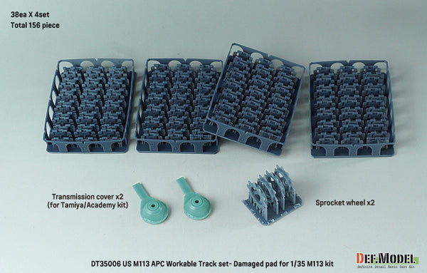 DEF Models 1/35 US M113 APC Workable Track set - Damaged pad (for 1/35 M113 kit)