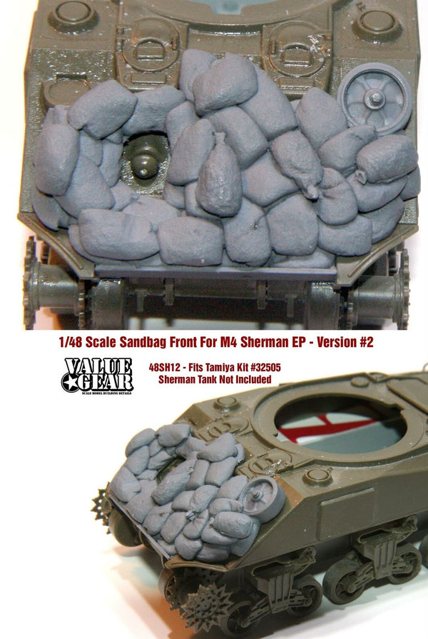 1/48 scale resin model 48SH12 Sandbag Fronts For M4EP Version 2 - Tamiya Kit #32505