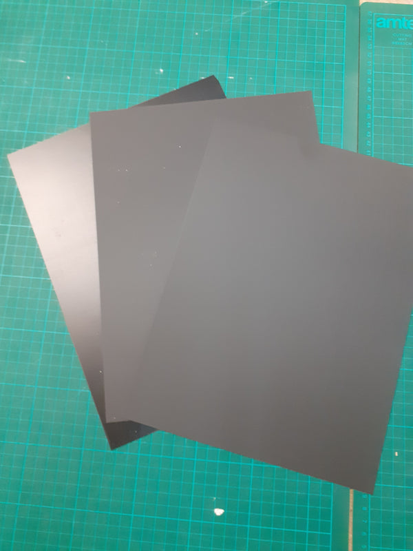 Pack of 3 A4 Sheets Plasticard 40/000 BLACK Terrain & Scenery 1mm