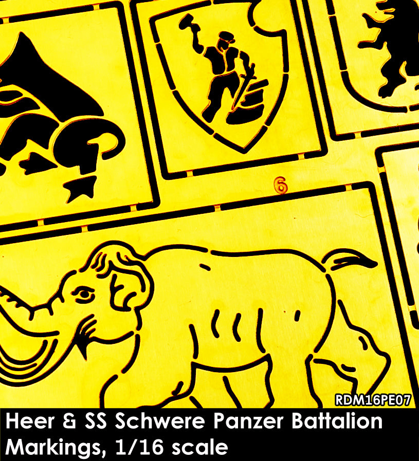 RADO WW2 German 1/16 Heer & SS Schwere Panzer Battalion Markings (2 big PE frets)