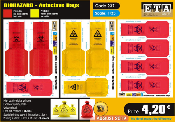1/35 Biohazard  Autoclave Bags