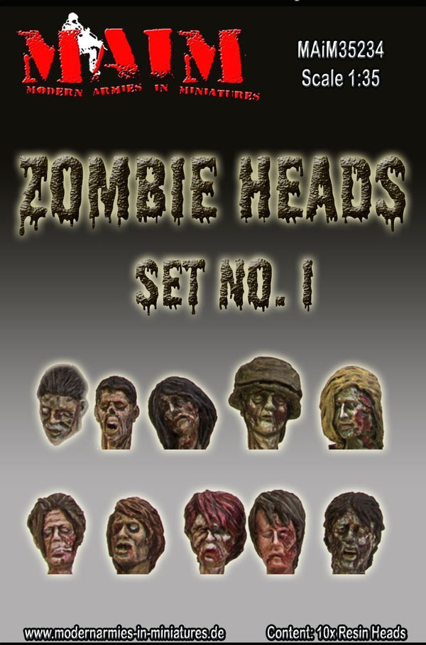 Zombie Heads #1 (10pcs) 1:35 scale resin model kit