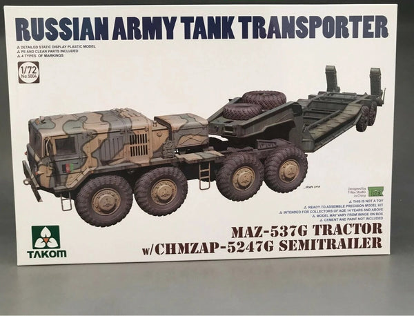 TAKOM 1/72 5004 MAZ-537G TRACTOR WITH CHMZAP-5247G SEMI-TRAILER RUSSIAN ARMY