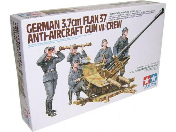 Tamiya 1/35 scale WW2 German Flak 37 gun with Crew