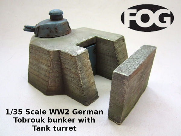 1/35 Scale WW2 German Tobrouk bunker with Tank turret