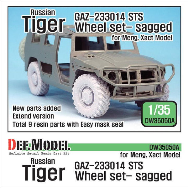 1/35 Scale resin model kit GAZ-233014 STS Tiger Sagged Wheel set (for Meng-Xact Model)