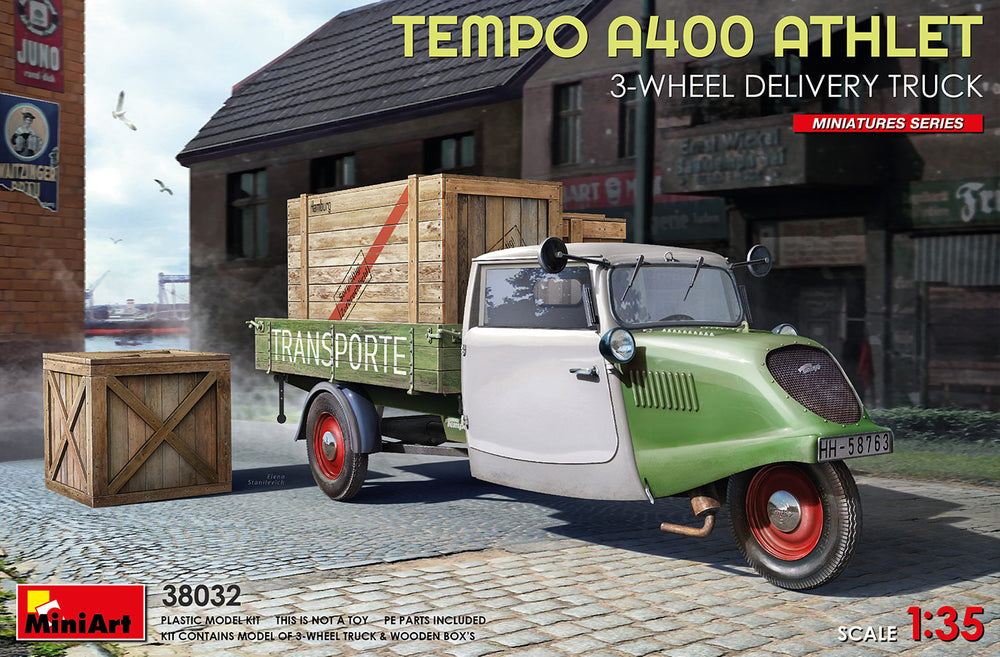 Miniart 1/35 scale WW2 TEMPO A400 ATHLET 3-WHEEL DELIVERY TRUCK