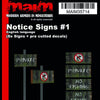 MaiM 1/35 scale 3D printed Notice Signs #1 (no fishing etc) - Engish / 1:35