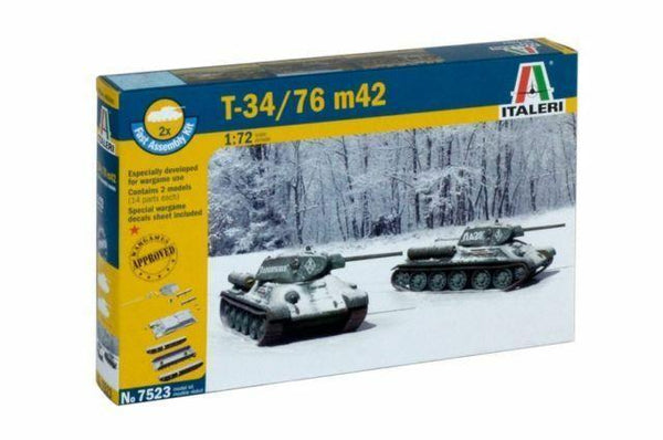 ITALERI 1/72 FIGURES T34/76 M42(2 FAST ASSEMBLY MODELS)