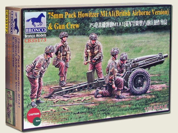 1/35 Scale 75mm Pack Howitzer M1A1 (British Airborne Version) Gun Crew
