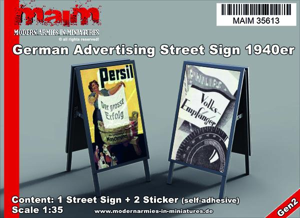 MAIM German Advertising Street Sign 1940er