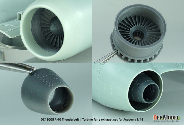 DEF Models 1/48 A-10 Thunderbolt II Turbine fan / exhaust set - (for Academy 1/48) Jan.2023