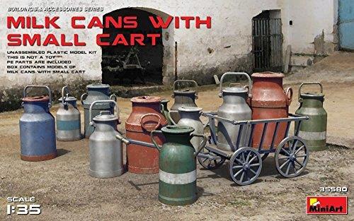 1/35 scale Miniart model kit Milk Cans with Small Cart