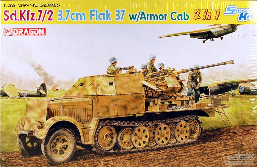 Dragon 1/35 WW2 German Sd.Kfz.7/2 3.7cm FlaK 37 w/Armor Cab (2 in 1)