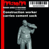 MAIM Construction Workers carries cement sack / 1/35 scale 3D printed model