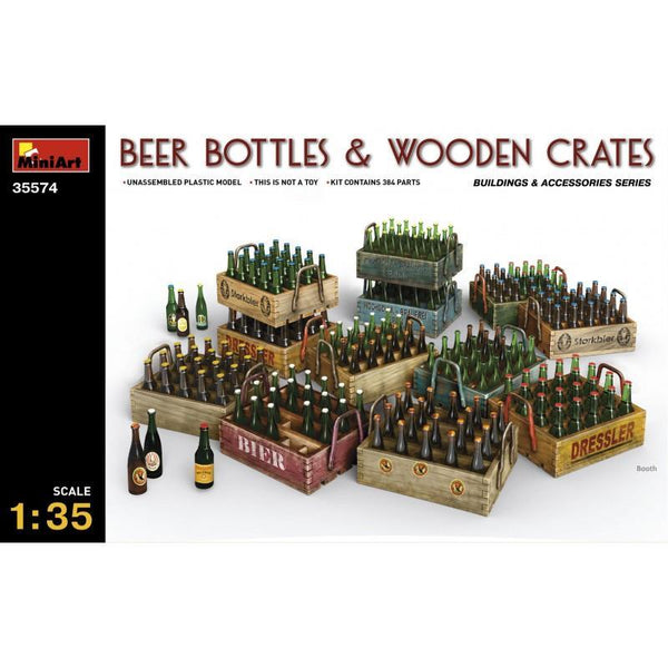 1/35 scale Beer bottles and wooden crates.