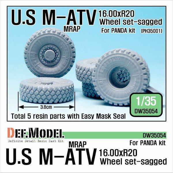 US Army M-ATV 'Big' Sagged Wheel set (for Panda 1/35)