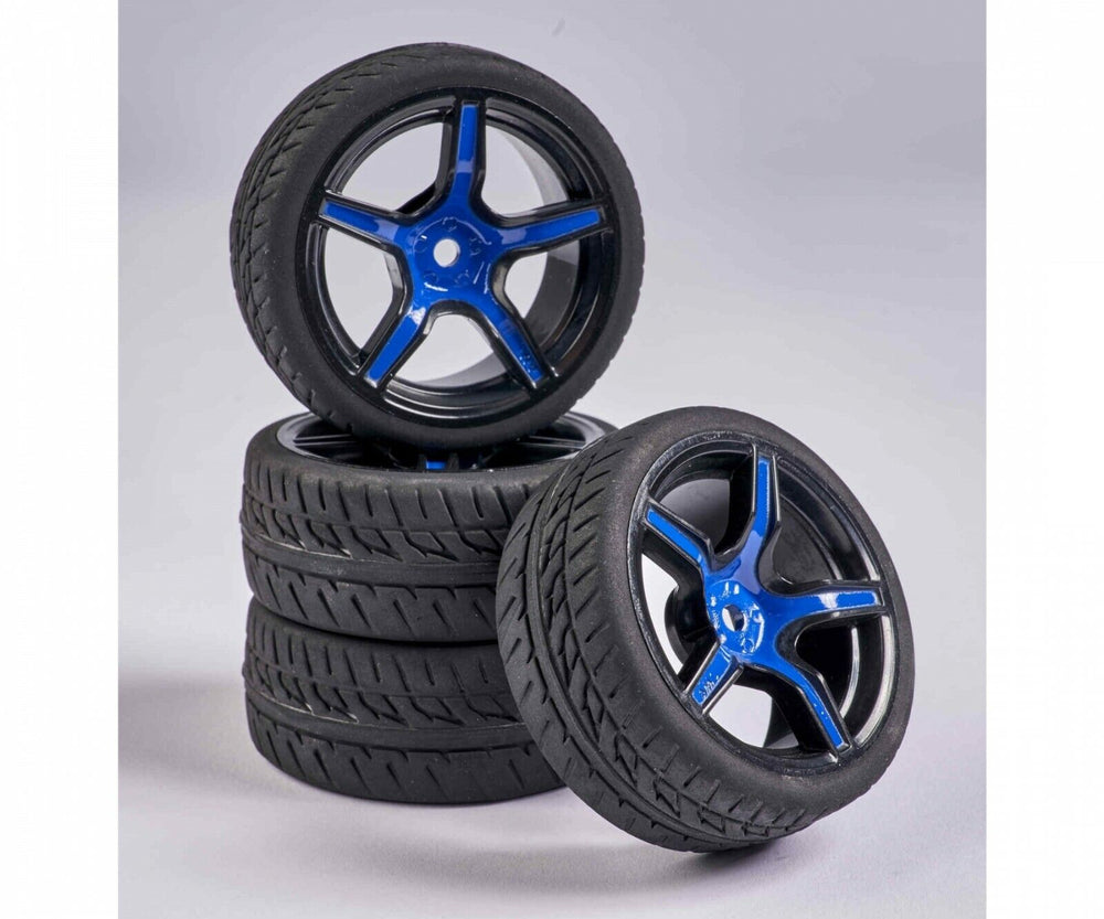 CARSON R/C 1:10 Wheel Set 5 sp. Design (4) blue/black