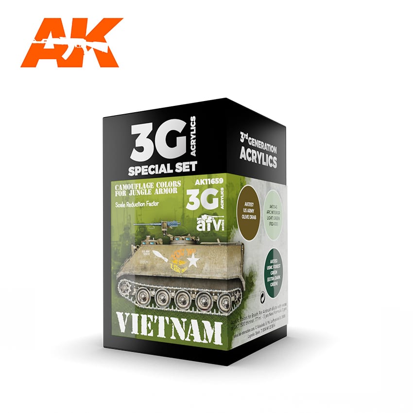AK Interactive GEN 3 - VIETNAM CAMOUFLAGE COLORS FOR JUNGLE COLORS