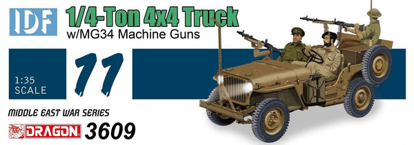 Dragon 1/35 scale IDF 1/4 TON 4X4 TRUCK WITH MG34 MACHINE GUNS