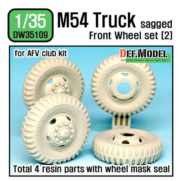 1/35 Scale resin model kit US M54A2 Cargo Truck Sagged Front wheel set)2)- Military type( for AFV club 1/35)